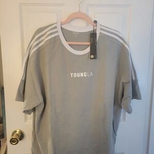 YoungLA Gray Tee with White Accents